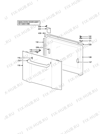 Взрыв-схема плиты (духовки) Zanussi ZCE8020AX - Схема узла H10 Main Oven Door (large)